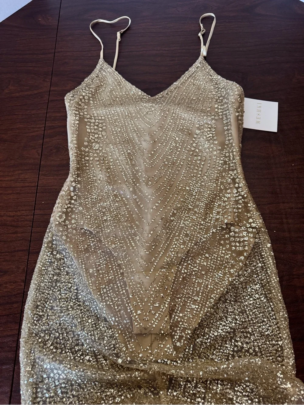 Meshki Gold Sequin Maxi Dress - Picture 3 of 5